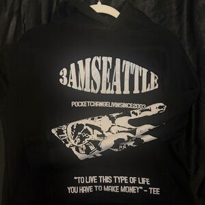 3AMSEATTLE Black Graphic Hoodie